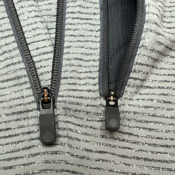 Lululemon Surge Quarter Zip Pullover Long Sleeve Shirt Gray Striped Mens Medium - Picture 4 of 9